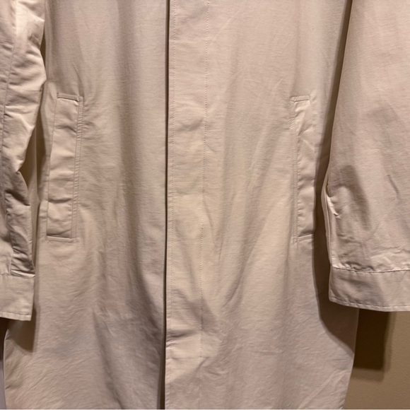 Amazon Basic Men’s Button Down Trench Coat Collar Pockets Cream Sz M - Picture 3 of 16
